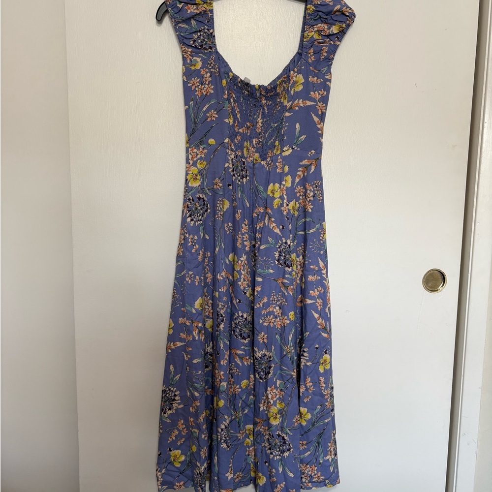 ASTR the Label Bonjour Button Front Dress in Periwinkle Multi Floral - Picture 4 of 7